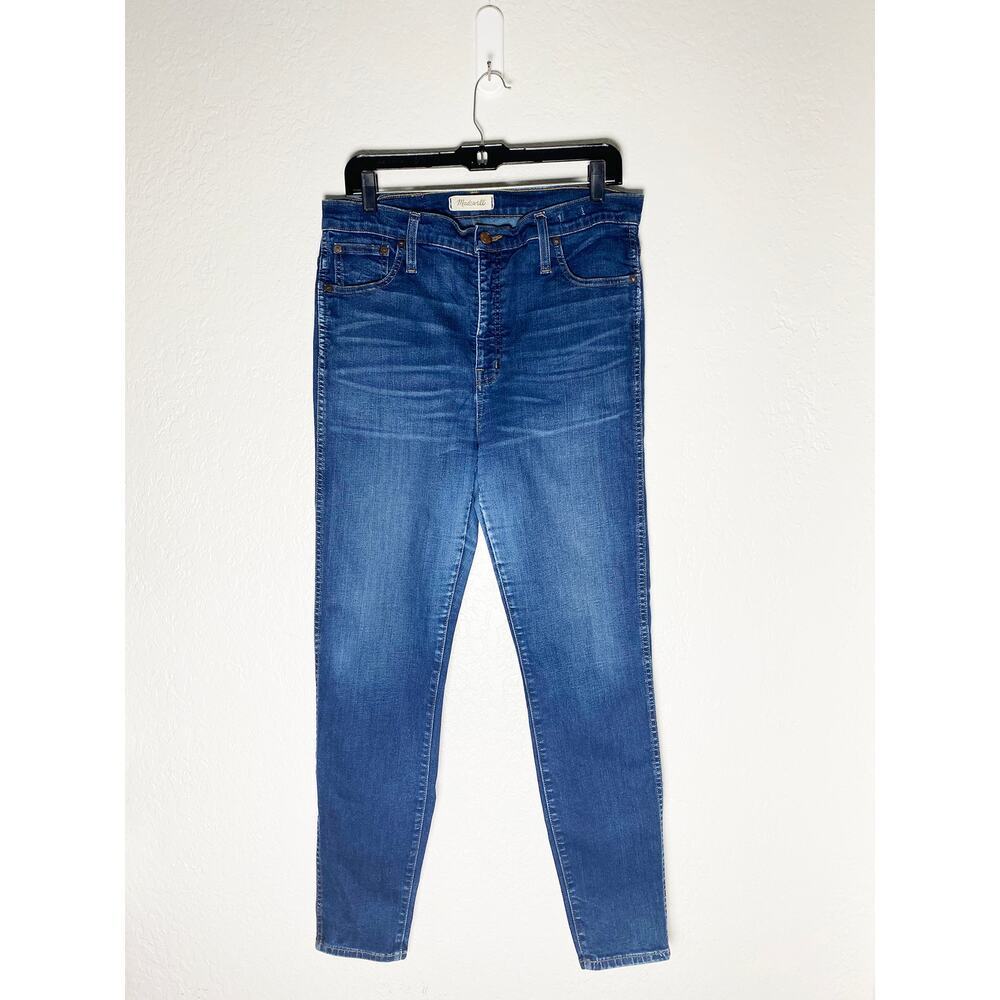 Madewell Women's 10" High Rise Skinny Crop Blue Jeans Stretch Whiskered Classic